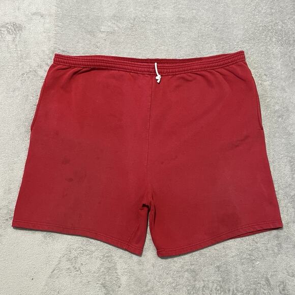 LL Bean Shorts Mens 2XL Red Athletic Fleece Russell Athletic USA Made Vintage - Picture 1 of 16